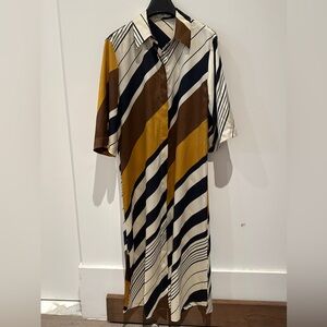 Mango Elegant Black and Cream Dress